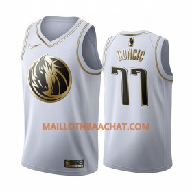 Maillot NBA Dallas Mavericks Luka Doncic 77 Nike 2019-20 Blanc Golden Edition Swingman - Homme